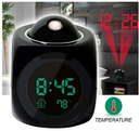 Ver imagem 2 de Relógio Digital Despertador Projetor Led Alarme Lcd Temperatura a Pilhas Cor Preto