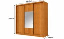 Ver imagem 5 de Guarda Roupa Casal em MDF com Espelho 3 Portas 6 Gavetas Montreal Marrom/Cinamomo