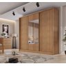Guarda Roupa Casal em MDF com Espelho 3 Portas 6 Gavetas Montreal  - 2