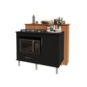 Ver imagem 4 de Kit Bancada Ilha para Cozinha + Balcão para Cooktop 1,05m 5 Bocas Turim Preto