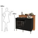 Ver imagem 6 de Kit Bancada Ilha para Cozinha + Balcão para Cooktop 1,05m 5 Bocas Turim Preto
