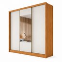 Ver imagem 4 de Guarda Roupa Casal em MDF com Espelho 3 Portas 6 Gavetas Montreal Marrom/Cinamomo Fendi