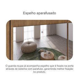 Guarda Roupa Casal em MDF com Espelho 3 Portas 6 Gavetas Montreal  - 10