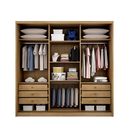 Ver imagem 5 de Guarda Roupa Casal em MDF com Espelho 3 Portas 6 Gavetas Montreal Marrom/Cumaru Fendi