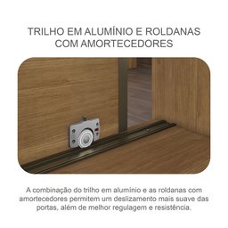 Guarda Roupa Casal em MDF com Espelho 3 Portas 6 Gavetas Montreal  - 7