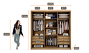 Ver imagem 4 de Guarda Roupa Casal em MDF com Espelho 3 Portas 6 Gavetas Montreal Marrom/Cumaru Fendi