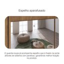 Ver mais imagens de Guarda Roupa Casal em MDF com Espelho 3 Portas 6 Gavetas Montreal Marrom/Cinamomo Fendi