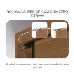 Guarda Roupa Casal em MDF com Espelho 3 Portas 6 Gavetas Montreal  - 9
