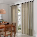 Ver imagem 1 de Cortina Rústica 300x250 Bege Ilhós Cromado Charme Admirare