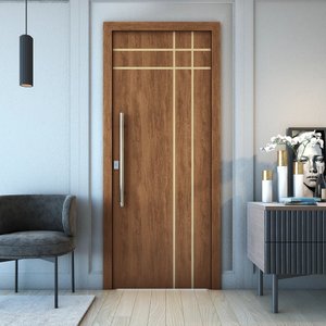 Folha Porta R40t 210x80 Frisada 35mm Resistente:imbuia