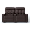 Ver imagem 2 de Sofá 2 Lugares Reclinável Manual em Corino Importado Cor Marrom Linha Cinema