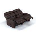 Ver imagem 3 de Sofá 2 Lugares Reclinável Manual em Corino Importado Cor Marrom Linha Cinema