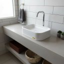 Ver imagem 7 de Cuba para Bnheiro Lavabo Sobrepor 41x28cm Branco Perolado Premium