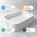 Ver imagem 2 de Cuba para Bnheiro Lavabo Sobrepor 41x28cm Branco Perolado Premium