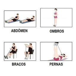 Elastico Extensor 4 tubos Casa abdominal Academia cordas Pilates Tonificação exercicio - 3