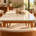 Ver imagem 5 de Mesa de Jantar Neo 180x80cm Tampo MDF Base Madeira Maciça:Off White/Vidro