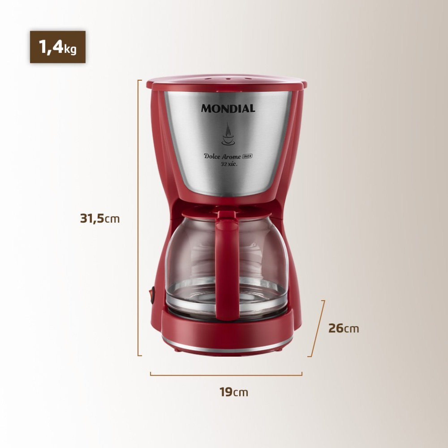 Cafeteira Elétrica Dolce Arome 127v C-32-32x-r Mondial - 3