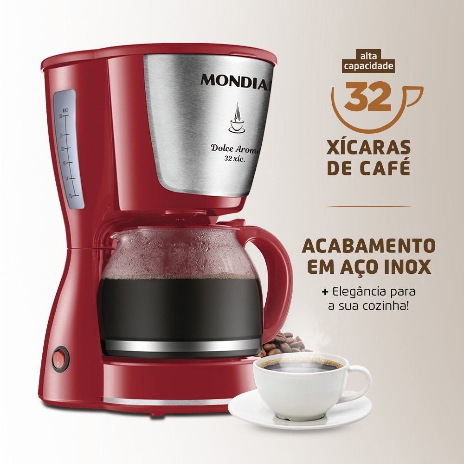 Cafeteira Elétrica Dolce Arome 127v C-32-32x-r Mondial - 6