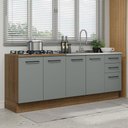 Ver imagem 1 de Kit com 2 Balcões de Cozinha Madesa Agata 3 Gavetas 4 Portas (Sem Tampo e Pia) Rustic/Cinza