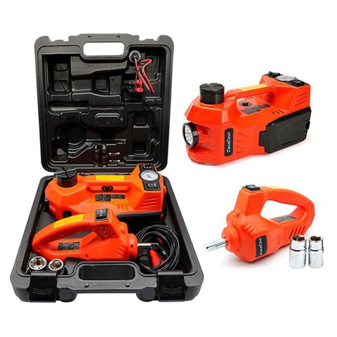 Kit Macaco Elétrico 4 em 1 (Macaco, Lanterna, Compressor e Chave Impacto)