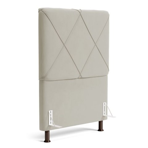 Cabeceira Cama Box Solteiro Mel 90cm com Frame Suede Bege - Abmaza