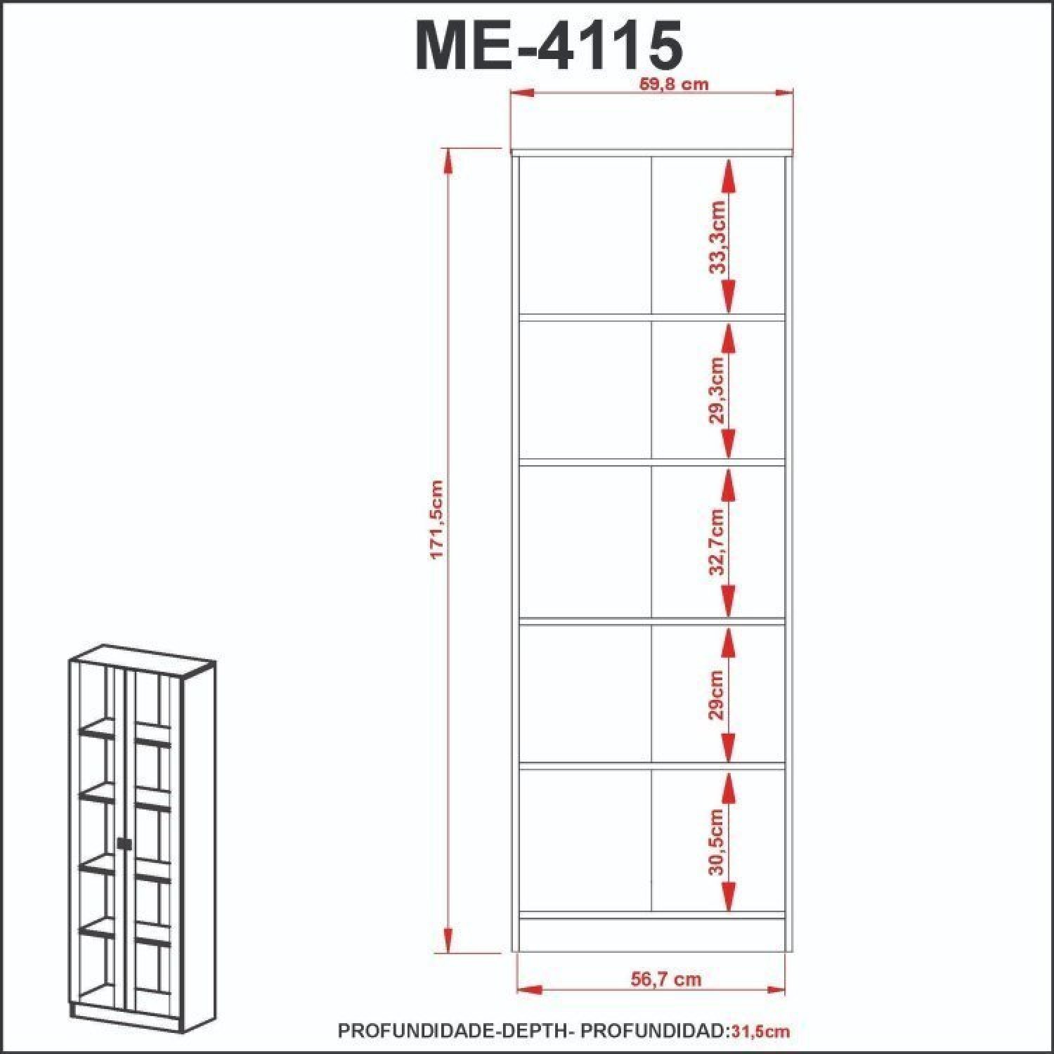 Kit 2 Armários para Escritório 2 Portas de Vidro ME4115 Tecno Mobili - 7