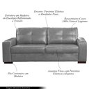 Ver imagem 3 de Sofá Decorativo 2 Lugares Turim 200cm Couro Cinza G58 - Gran Belo
