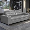 Ver imagem 1 de Sofá Decorativo 2 Lugares Turim 200cm Couro Cinza G58 - Gran Belo