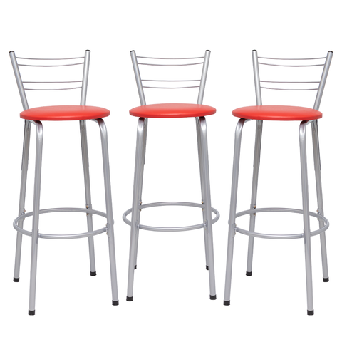 Kit 3 Banquetas para Balcão Flórida Prata Bistrô Ilhas Cozinha Gourmet Bares