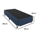 Ver imagem 4 de Base Cama Box Solteiro Azul Suede (88x188cm)