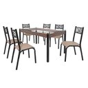 Ver imagem 2 de Conjunto Sala de Jantar Mesa Jade 140x80cm Tampo Vidro com 6 Cadeiras 