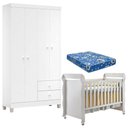 Ver imagem 1 de Berço Americano Mirelle com Colchão para Berço Americano e Guarda Roupa Ternura Baby 4 Portas