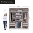 Ver imagem 2 de Guarda-Roupa 100% MDF 3 Portas de Correr 4 Gavetas 193x213x55cm Branco
