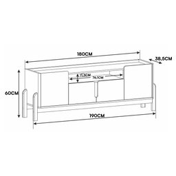 Rack Bancada Lizz 190cm Off White/cedro para Tv até 60” - Casa D - 4