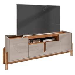 Rack Bancada Lizz 190cm Off White/cedro para Tv até 60” - Casa D - 1