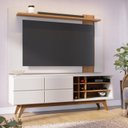 Ver imagem 1 de Rack com Painel Extensível para TV até 70 Polegadas 180CMX172,2cm Pés em Madeira Maciça Adega Noronha Branco