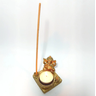 Incensário Porta Vela Resina Ganesha Dourado 8cm Prosperidad - 1