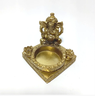 Incensário Porta Vela Resina Ganesha Dourado 8cm Prosperidad - 2