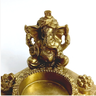 Incensário Porta Vela Resina Ganesha Dourado 8cm Prosperidad - 3