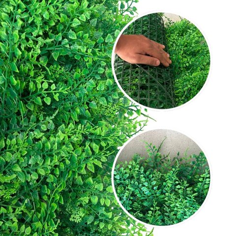 Kit 18 Placas Parede Verde sem Manutenção Altamente Realista Folhagem Mista Fácil Instalar Premium