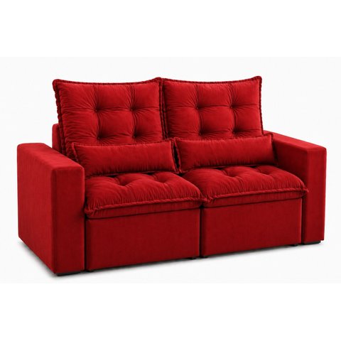 Sofá Retrátil e Reclinável 1,50m em Tecido Suede Vermelho