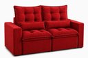 Ver imagem 1 de Sofá Retrátil e Reclinável 1,50m em Tecido Suede Vermelho