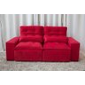 Sofá Retrátil e Reclinável 1,50m em Tecido Suede Vermelho - 4