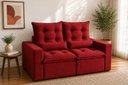 Ver imagem 2 de Sofá Retrátil e Reclinável 1,50m em Tecido Suede Vermelho