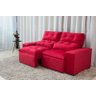 Sofá Retrátil e Reclinável 1,50m em Tecido Suede Vermelho - 3