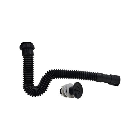 Combo Sifao Sanfonado Tubo Extensivo Inteligente Preto 3 em 1 e Válvula ABS