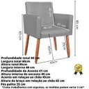 Ver imagem 2 de Poltrona Elegante para Consultório Moderno Tecido Corano Clínica Estofada