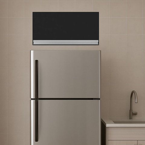 Armário Cozinha Aéreo Geladeira 60cm Basculante Leticia Preto A01 - D’Rossi