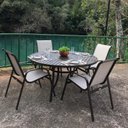 Ver imagem 1 de Conjunto Mesa Redonda 150cm com Giratória Central Porto Rico e 4 Poltronas com Tela Cannes 