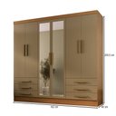 Ver imagem 3 de Guarda-roupa Solteiro Lancaster 6 Portas 6 Gavetas 100% Mdf com Espelho Cinamomo/cappuccino - Panora